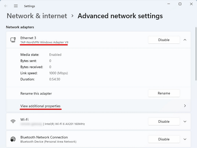 View Additional Properties | Netflix does not work with Nord VPN