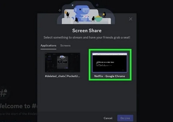 Screen Share window | netflix on discord