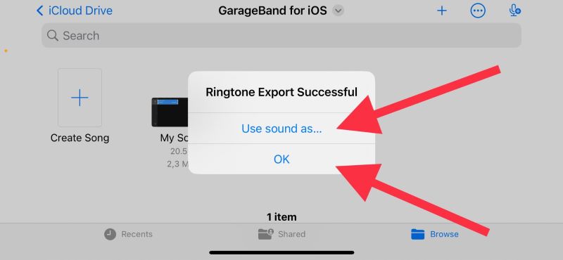 tap Use sound as | Set Spotify Music as Ringtone