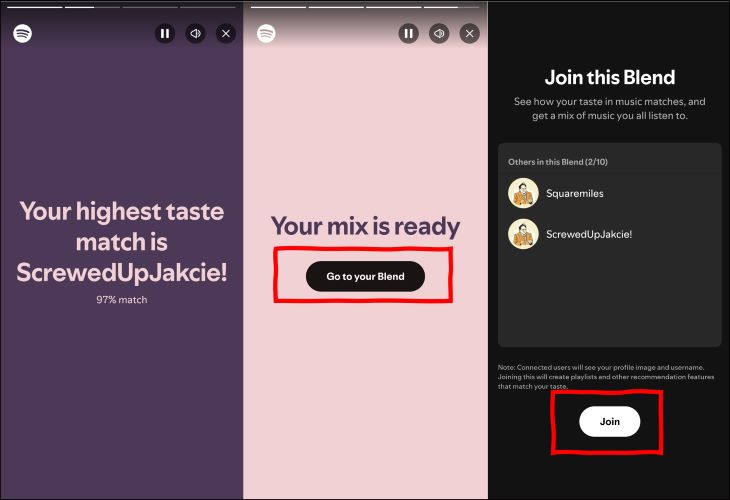 tap Join | Spotify Blend Playlists