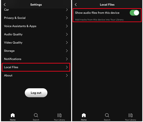 enable Show audio files from this device | Download Spotify Songs iPhone without Premium