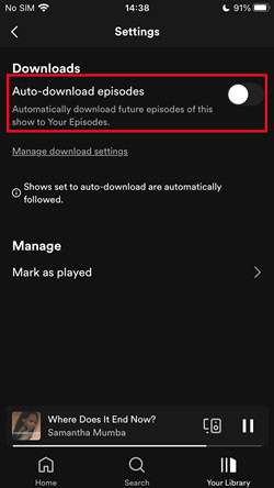 enable Auto download episodes | Download Spotify Podcasts