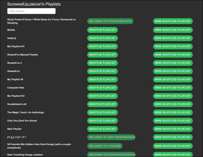 choose SHUFFLE PLAYLIST | Randomize Spotify Playlists