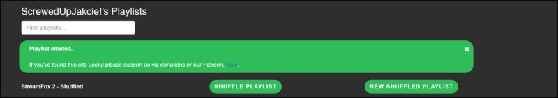 confirmation message | Randomize Spotify Playlists