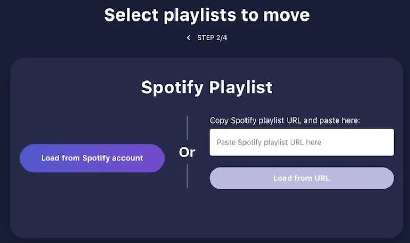 click Load from Spotify account | Spotify to Apple Music Playlist Converters