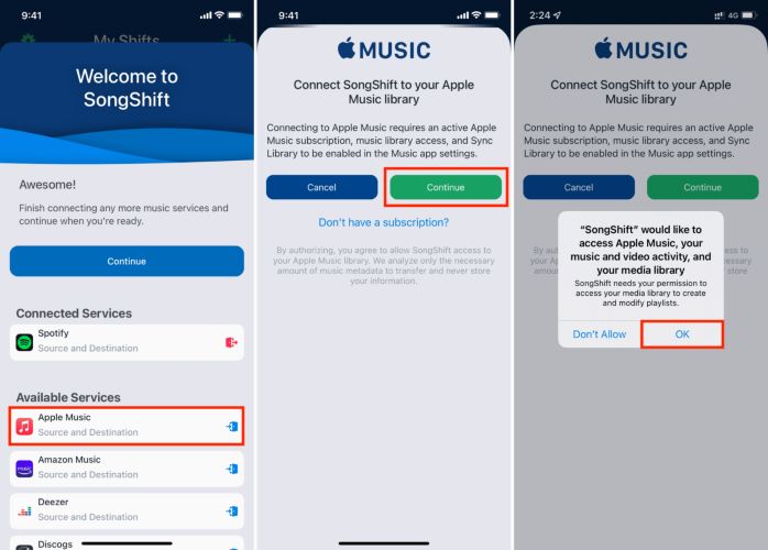 choose Apple Music SongShift | Spotify to Apple Music Playlist Converters