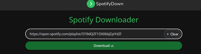 click Download in SpotifyDown | Free Playlist to MP3 Downloader