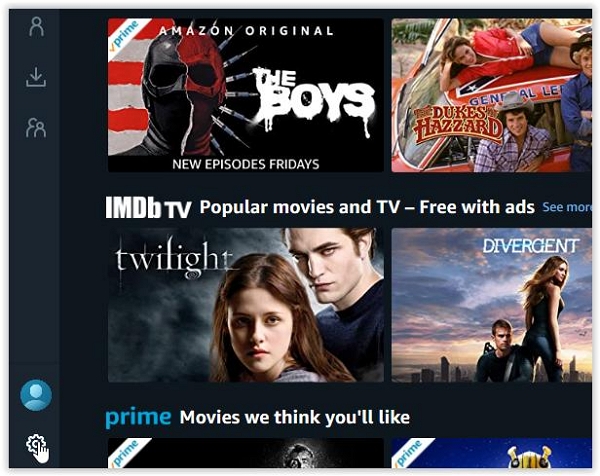 settings option | amazon prime video download android