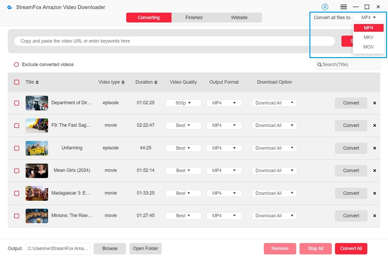 select the desired optionss | how long does Amazon Prime downloads last