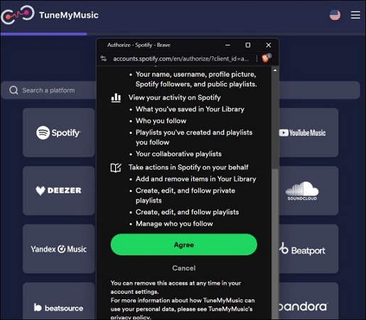 hit Agree | Transfer Spotify Playlists to Apple Music