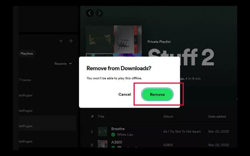 click green download arrow | Undownload Songs on Spotify