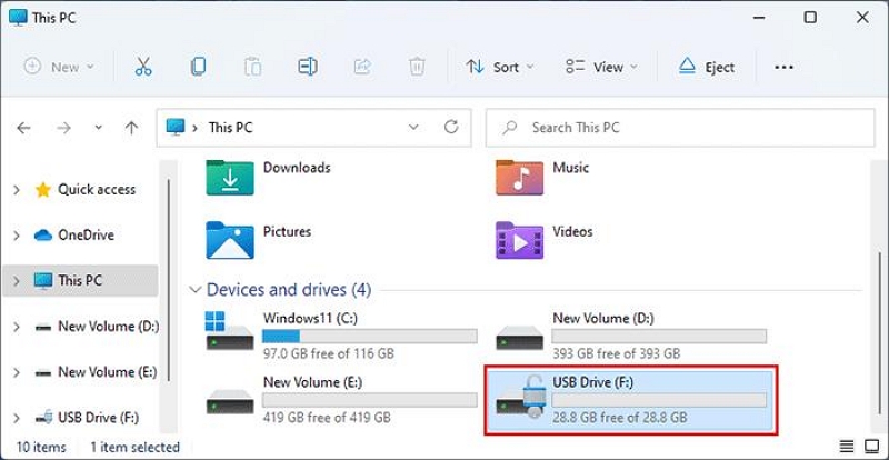 open file explorer | how to copy a youtube video to a usb drive