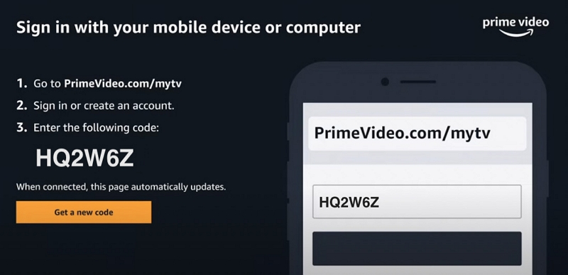 register on the prime website | Amazon Prime on Apple TV