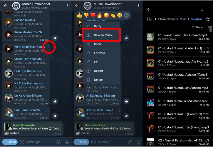 click Save to Music | Telegram Spotify Downloader Bots