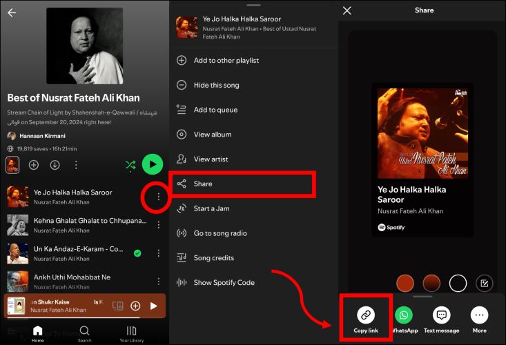 copy Spotify song link | Telegram Spotify Downloader Bots