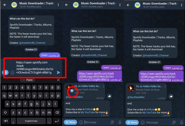 download Spotify song SpotSeekBot | Telegram Spotify Downloader Bots
